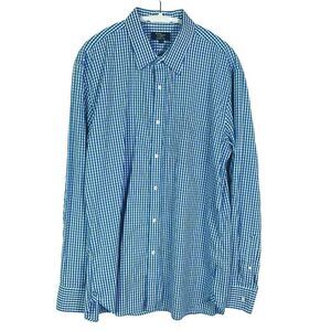 J.Crew Factory Thompson Dress Shirt Long Sleeve Wrinkle-Free Blue & White, XL